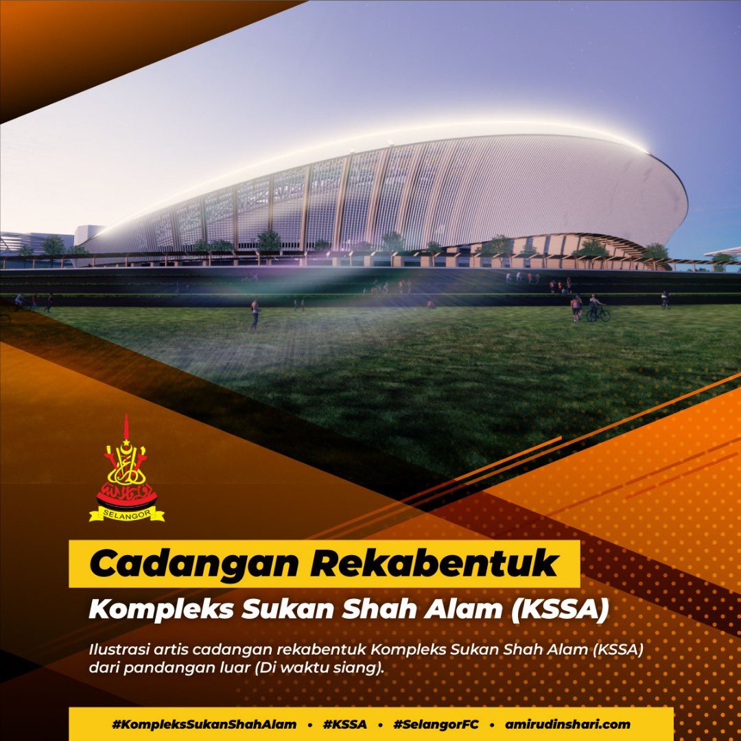 AmirudinShari's tweet photo. Petang tadi telah berlangsung taklimat berkenaan cadangan pembangunan Kompleks Sukan Shah Alam. Cadangan rekabentuk telah dibentang. Orang ramai digalakkan menghantar maklumbalas menerusi emel kssa.maklumbalas@gmail.com . Satu pameran akan dibuat beserta model rekabentuk tersebut https://t.co/7YPbbsvT9v