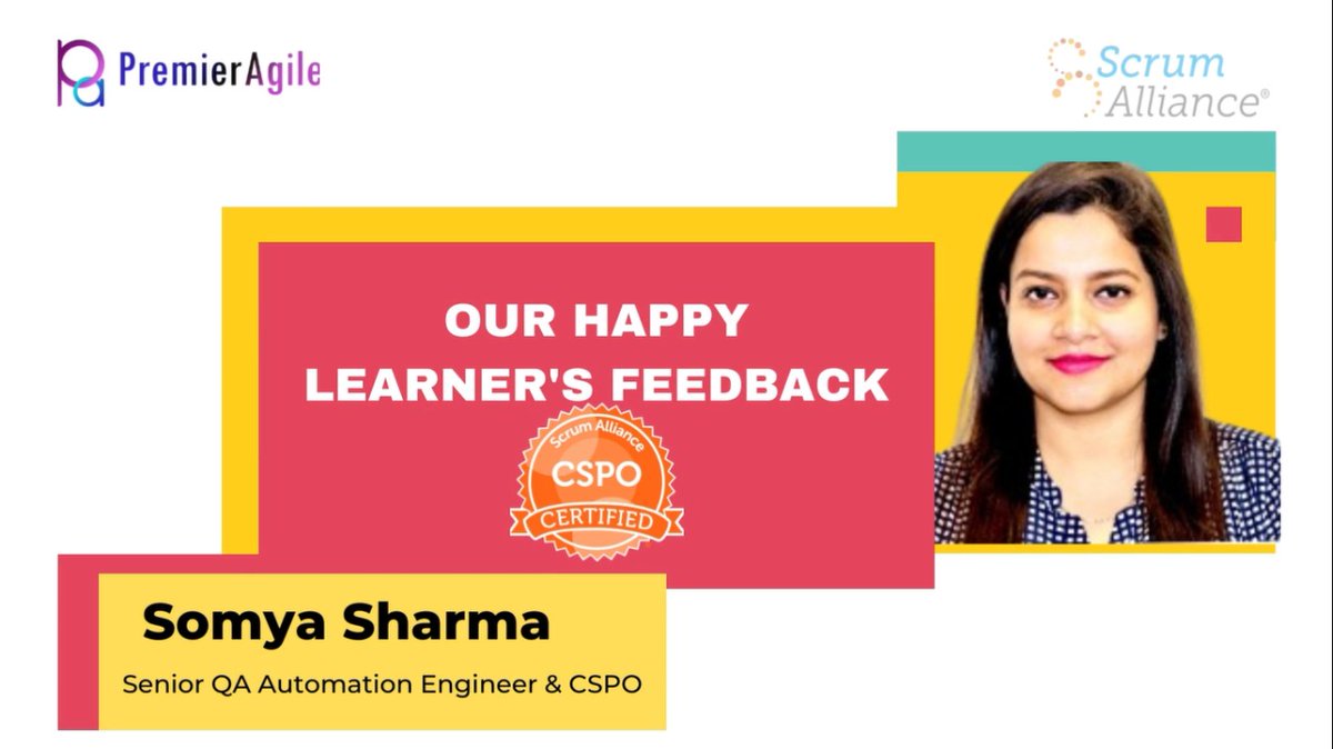 PremierAgile's tweet photo. Thank you, Somya Sharma, for attending our CSPO Workshop and providing your detailed valuable feedback on how it goes. Wishing you a great career ahead!
https://t.co/zzqO7Mkz1y

@SureshKonduru77 
#scrumaster #askmentoring #feedback #workshop https://t.co/C3h5nKaAN9