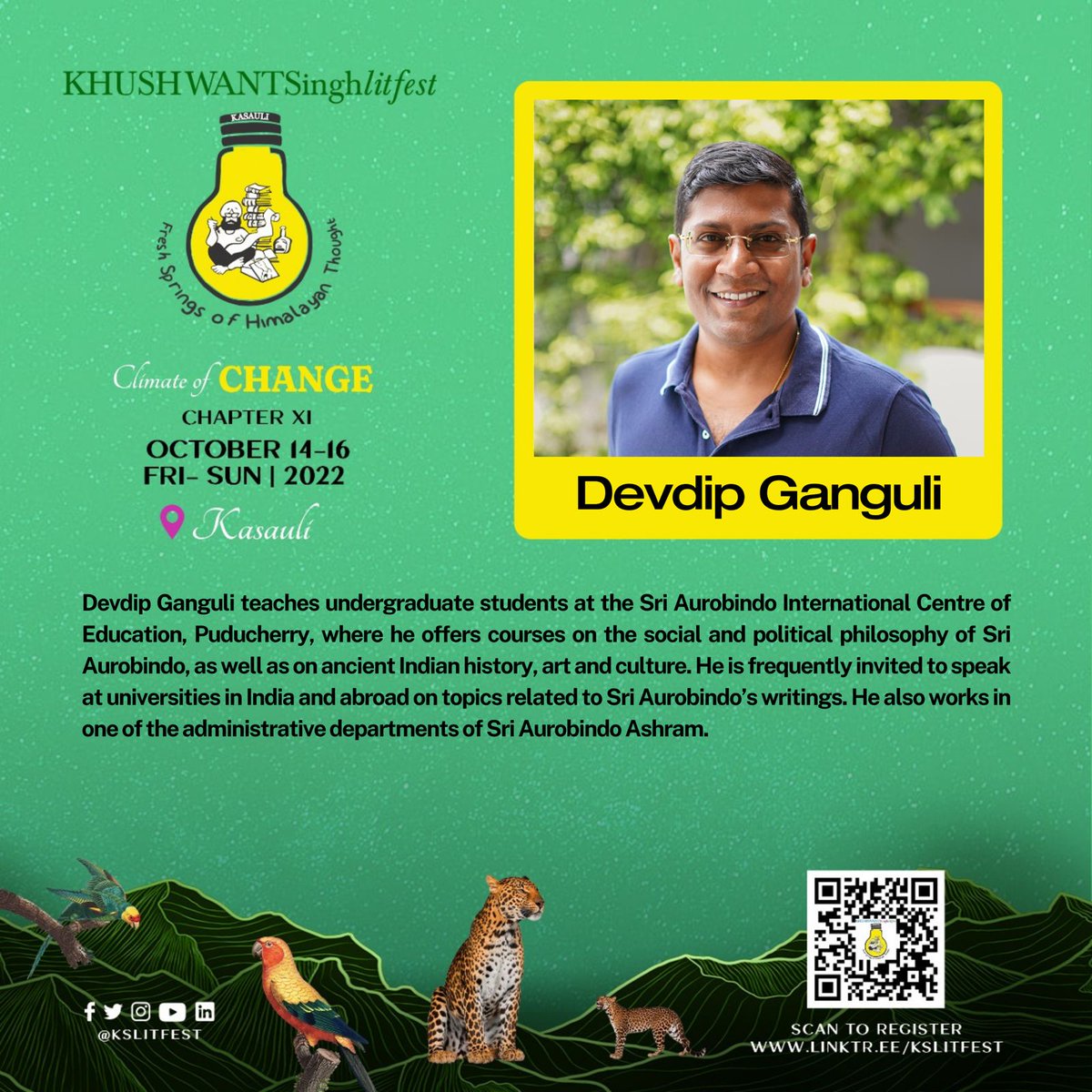 kslitfest's tweet photo. Whether you’re an #Aurobindo follower, or are curious why so many are, this session is for you. Come listen to DevdipGanguli discuss the finer points of Aurobindo’s #philosophy with GautamChikermane
@gchikermane @devdip https://t.co/z0m1jRTYuh