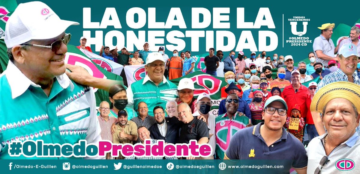 @GuillenOlmedoE La Ola de la Honestidad. #OlmedoPresidente
@GuillenOlmedoE @PilarOBrien03 <a href="/rafaeldelgado20/">Rafael Delgado 🇵🇦</a> <a href="/adcesar031953/">Սեզար Ադամես</a> <a href="/JovaneRodrigo/">Rodrigo Sánchez Jovane</a> <a href="/Ringo21731/">Ringo2173</a> <a href="/BlasRod10893180/">Blas Rodriguez</a> <a href="/Tomrod1970/">Tomás Rodríguez</a> <a href="/CiriloCocle/">CIRILO COCLE</a> <a href="/KarinaA64612809/">Karina A</a> <a href="/LArauzIsaza/">LArauzIsaza</a> <a href="/santana_junier/">Junier Santana</a> <a href="/creasiongallery/">reynaldo arauz</a> <a href="/lindabran1/">Linda Bran</a> <a href="/CaDemocratico/">Cambio Democrático</a>