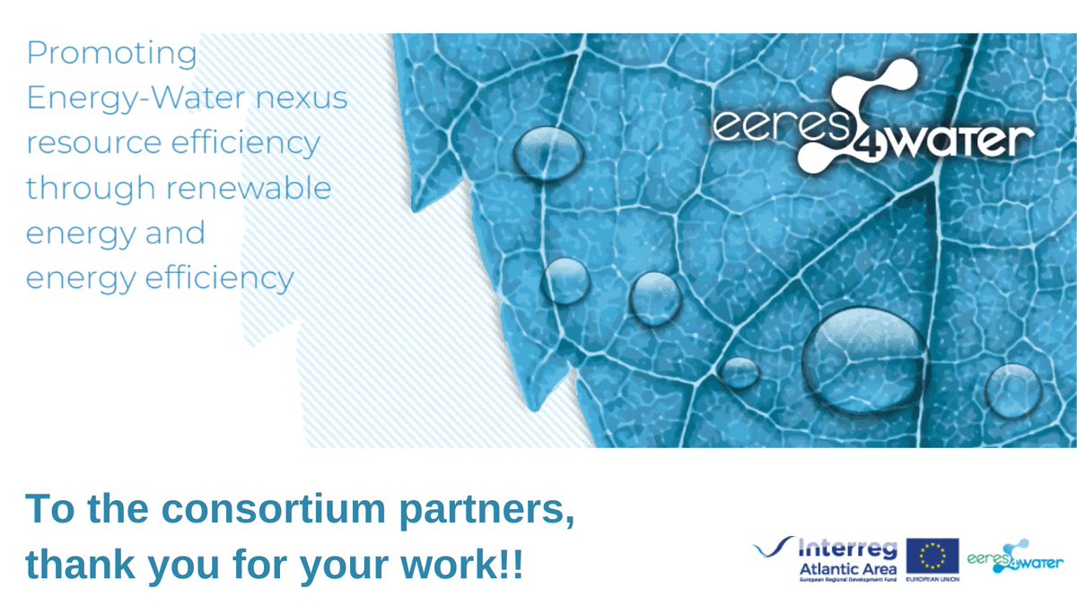 ✔️#EERES4WATER comes to an end! Proud of more than 3 years working to promote resource #efficiency in the water cycle🌊

🙌Thank you all for your work and support. We'll continue collaborating to improve the energy-water nexus in Europe! <a href="/AtlanticArea/">Interreg Atlantic Area</a> 
eeres4water.eu/final-event-ee…