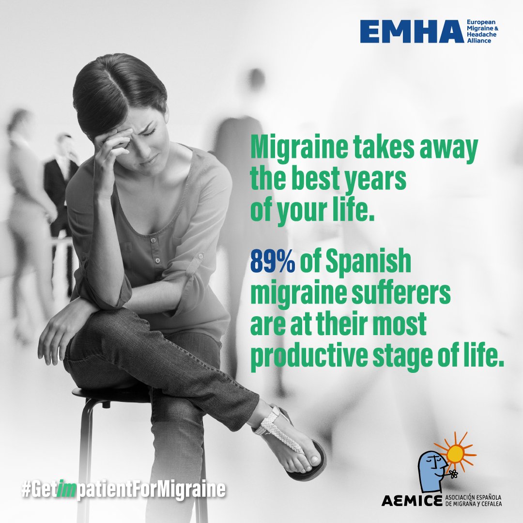 EMHAlliance's tweet photo. Migraine sufferers spend 8 years of their lives sitting in a waiting room.
3 years waiting for a diagnosis.
5 more waiting for treatment.

Why don’t we #GetImpatientForMigraine? https://t.co/PmZtFl6Mvh