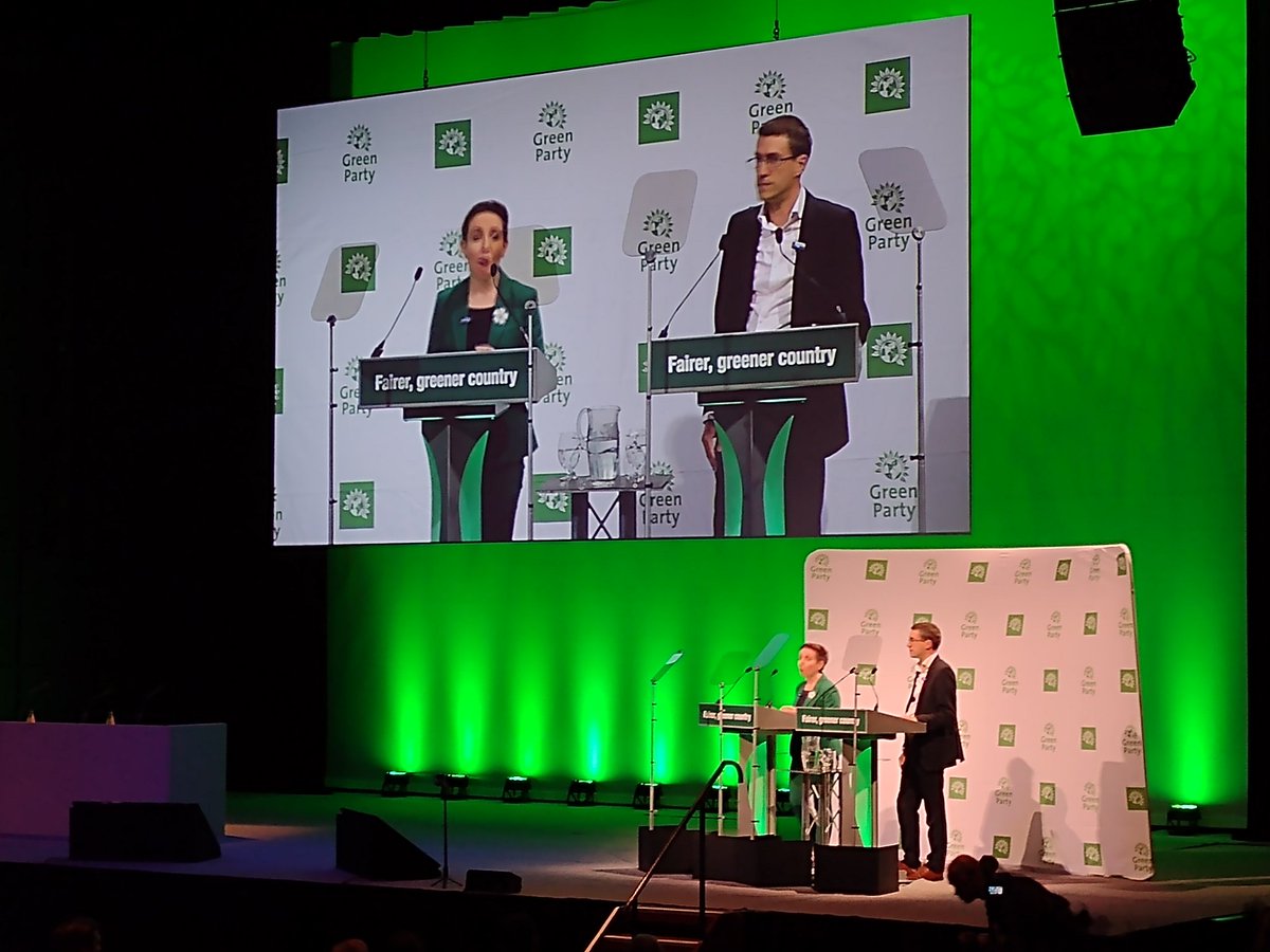 Great to be here in Harrogate for #GPC22, listening to our co-leaders Carla Denyer and Adrian Ramsay! 

Presenting a searing condemnation of the government's moral bankruptcy, alongside the Green inspiring vision for our country's future.