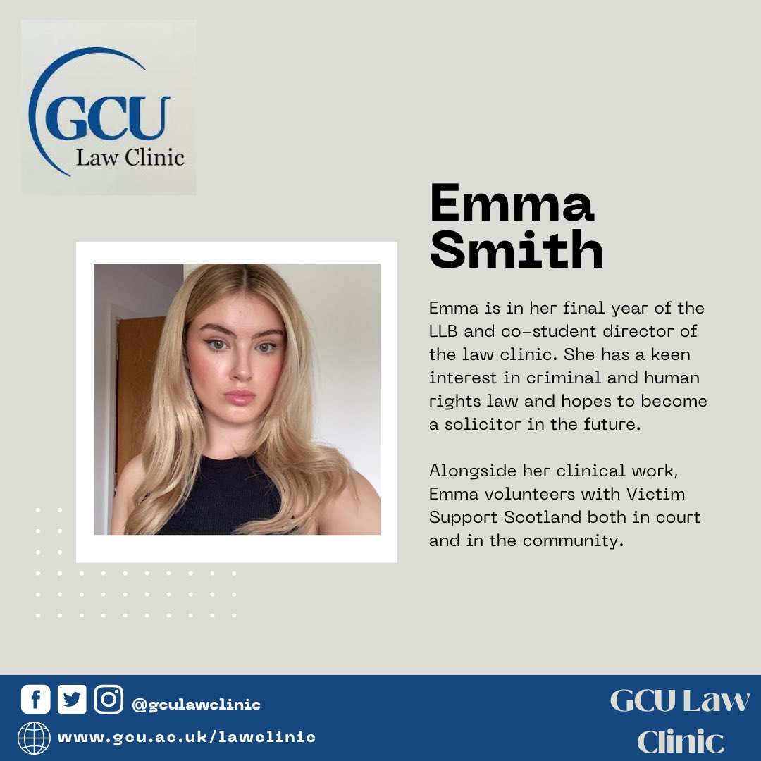 Meet Emma, the co-student director of the Law Clinic for the 2022/23 academic year!