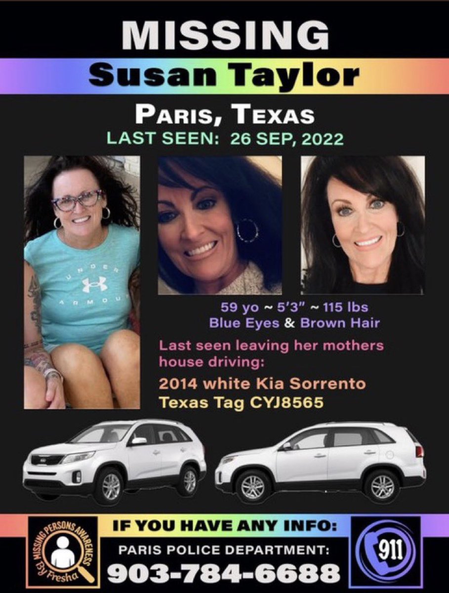 iamlegacy23's tweet photo. #SusanTaylor | #FindSusanTaylor 

Day 5 and Susan’s family doesn’t know anything about her whereabouts. They are desperate for answers. Please, share widely. Susan’s family needs our help. Praying for her safe return. 🫶🏽🙏 https://t.co/rt1Kpn2NE7