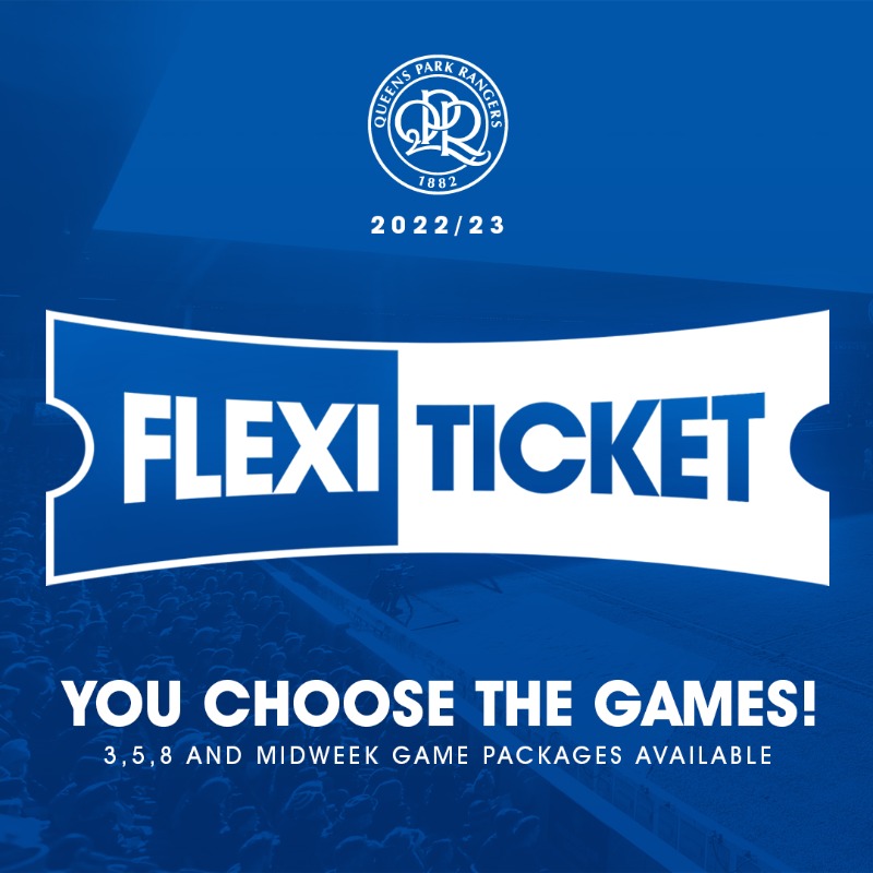 QPR's tweet photo. 🎫 𝗙𝗹𝗲𝘅𝗶 𝗧𝗶𝗰𝗸𝗲𝘁𝘀 are back for 2022/23.
Now with four different match packages to choose from 🔢
#QPR | #FlexiTicket