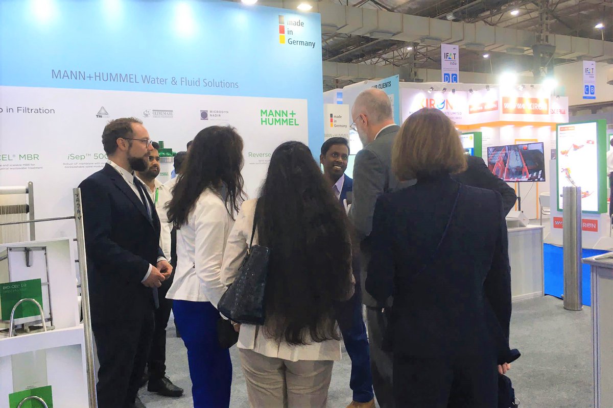GWPnetwork's tweet photo. #IFATIndia2022 🇮🇳💧
@GWPnetwork supports the #GermanPavillion, presented by @BMWK in coop. with @AUMAeV & organized by #expotec.
Among the exhibiting businesses are numerous GWP members: @SewerinNews, #BUELCO, #KUHN, #JägerUmweltTechnik & @MANNHUMMELGroup.
Photos (c) GWP. https://t.co/F120XzOpum