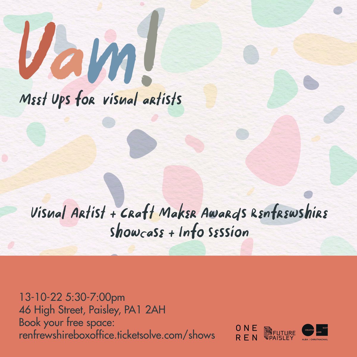 onerenculture's tweet photo. Join us for a Visual Artist &amp; Craft Makers Awards Showcase &amp; Info session.  

🌞 Hear from @CreativeScots on how to apply  

🌞 Hear the experience of past awardees 

🌞 Tailored guidance on your application 

🌞 Opportunity sharing 

Book your spot👉 https://t.co/lMDwIU6hH6 https://t.co/CqCDJBnLDz