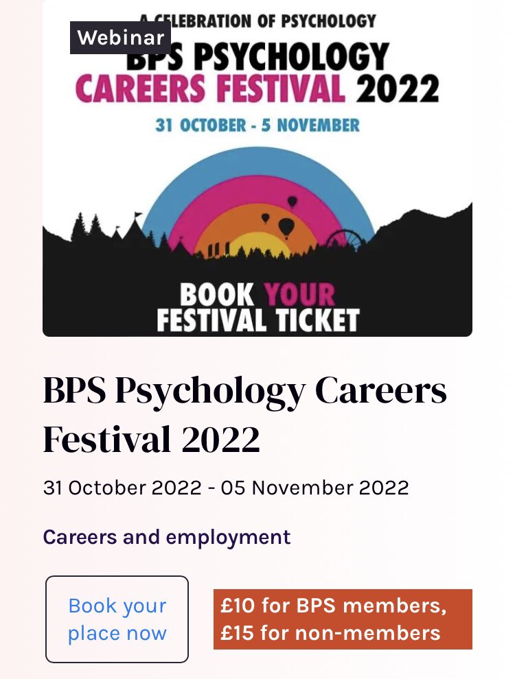 AspiringPsyKCL's tweet photo. @BPSOfficial Running a careers festival from the 31st October - 5th November. Find tickets here: https://t.co/EF3ELA04aS https://t.co/Nia2vBPpN7