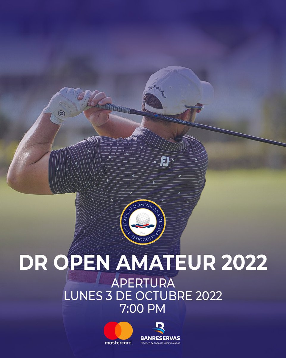 fedogolfrd's tweet photo. El próximo lunes celebraremos la apertura del DR Open Amateur en el Learning Center de Casa de Campo, a partir de las 7:00 PM. ⛳
Como siempre, contamos con su apoyo para hacer de este un evento inolvidable. 🔥🏌🏻
#Fedogolf #GolfDominicano #CasaDeCampo #DROpen https://t.co/wR5J8JyACg