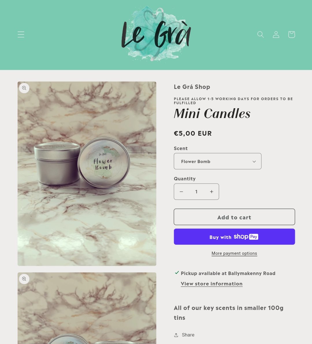 NEW PRODUCT ALERT! 

We now carry all of our key scents in smaller 100g tins! 

Available now on our website!

legrashop.com/products/mini-…

Susie &amp; Becca 💜
Le Grá ☘️