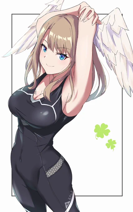 #今月描いた絵を晒す 
今月はポーズを勉強したスーパー白背景マン 