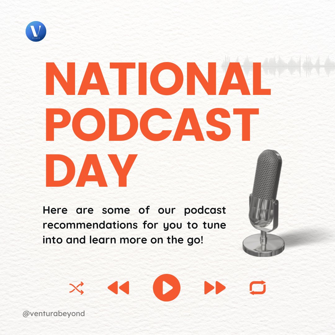 VenturaBeyond's tweet photo. Happy National Podcast Day! Here are some of our recommendations on podcasts that are fun and educational that you can listen to on the go!

Comment down below ⬇️ which one you like!

#nationalpodcastday #PodcastAndChill #Learn #Tedtalk #motivation #Podbean #betterhuman https://t.co/ojXw4hVOSw