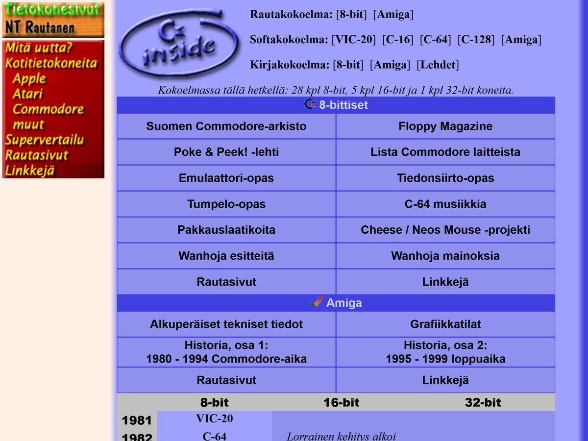 Muistatko Tietokonesivut NT Rautanen (tietokone.ntrautanen.fi)? Nyt voit virkistää muistiasi, sillä Skrolli hankki tämän verkosta poistuneen tietokonehistorian tietopankin arkistot ja digiarkeologiryhmä Kasettilamerit julkaisi ne uudelleen! Tsekkaa heti: tietokonesivut.kasettilamerit.fi