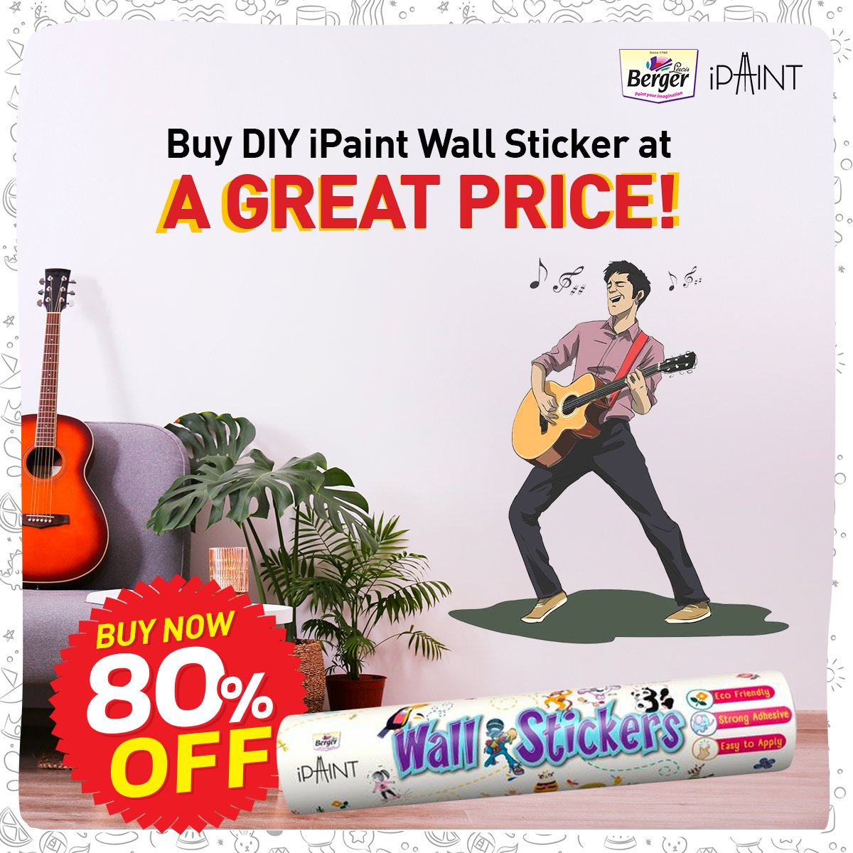 BergerPaintsInd's tweet photo. We learn seasons to be spring, winter, summer and rainy, yet we wait for only one season. The sale season!
Well, it’s here, so steal this opportunity to personalise your walls with some incredible deals. Flat 80% off - https://t.co/mRJb0D7QzA
#DIYrange #iPaint #wallstickers https://t.co/POgeCiHW3R