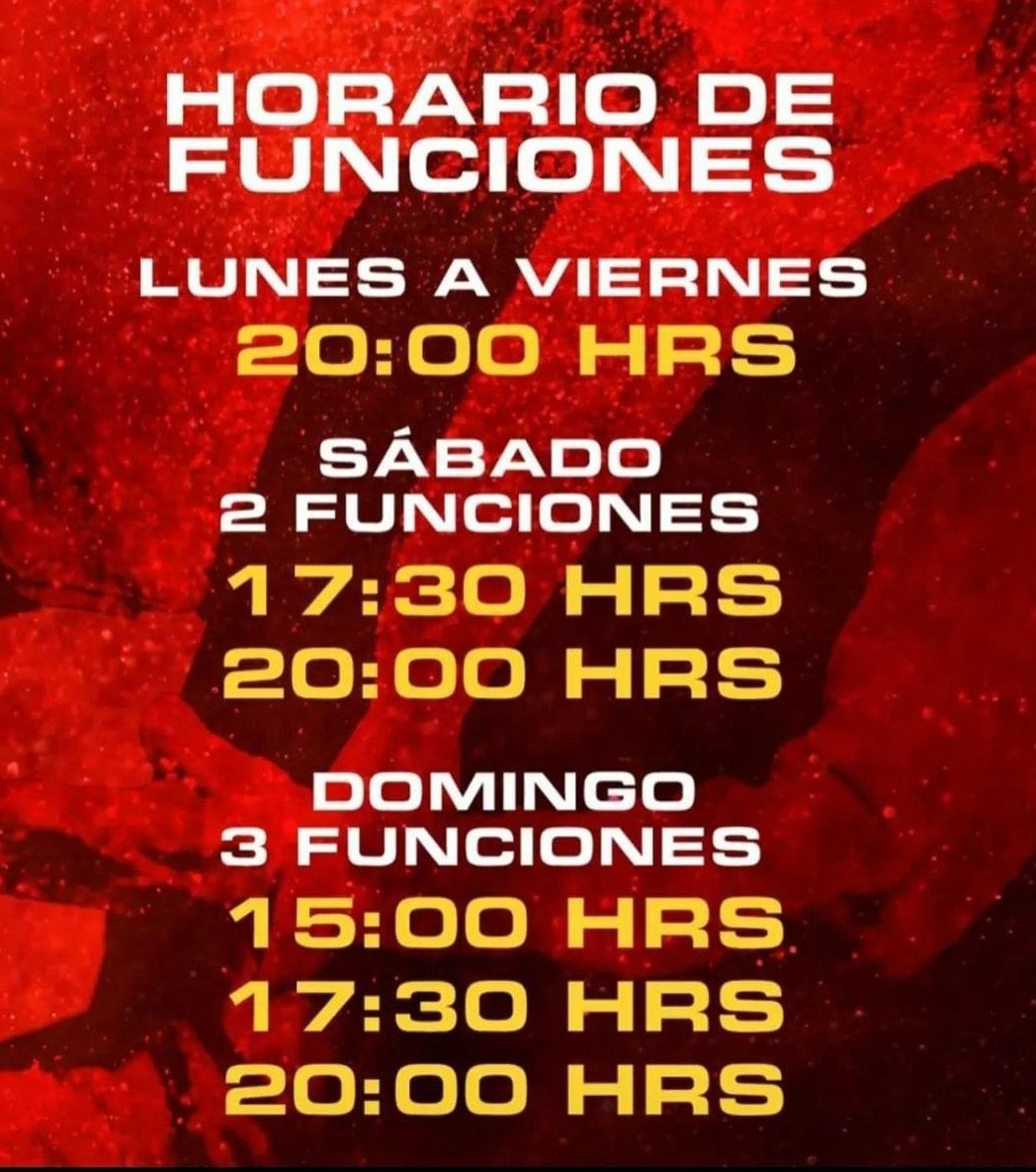 Horario de Funciones Octubre 2022. Mall Florida Center. (Entradas se compran sólo en el circo. Pago en efectivo)