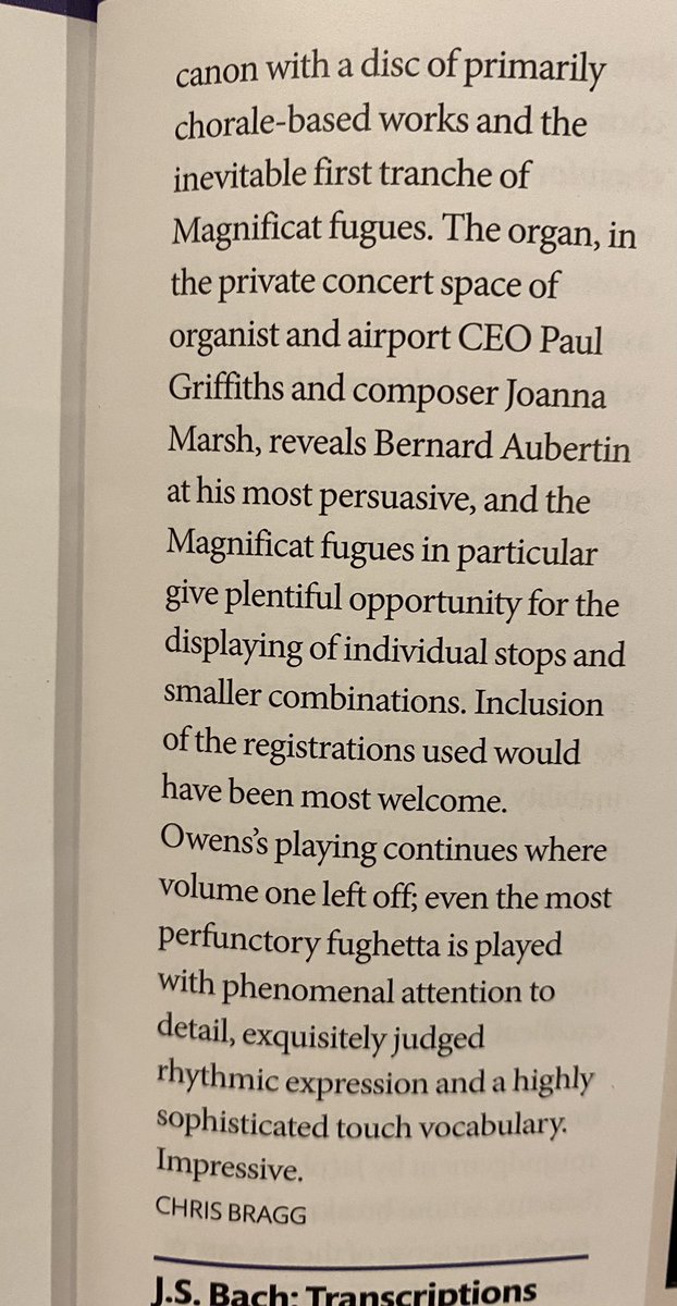 MatthewOwensUK's tweet photo. Delighted to get this lovely review (attached in full) from this month’s  @ChoirandOrgan for volume 2 of my @resonusclassics Complete Pachelbel Organ Works series: https://t.co/xVT77oB0d6 #earlymusic #pachelbel #organs https://t.co/JJ3D5jwv0M