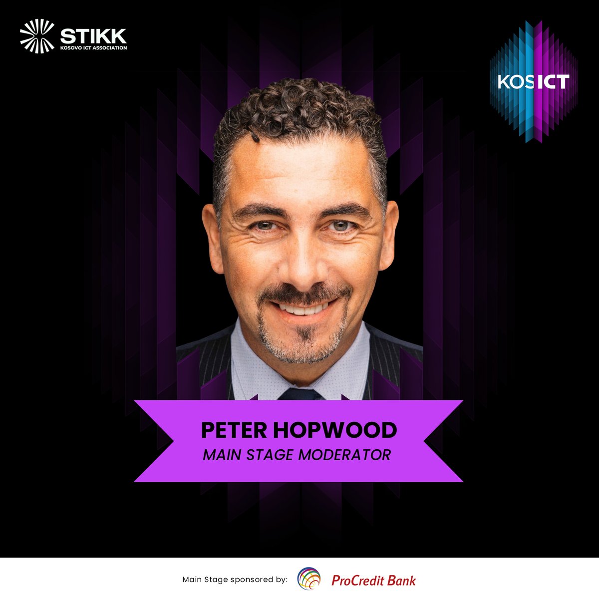 KosICT's tweet photo. Ladies and gentlemen, now we welcome to the main stage, 
@HopwoodMedia

He has returned to #KosICT for the 3rd time as a Moderator. He is extremely passionate about public speaking and you will enjoy listening to him. 

🎟 Tickets are available online: https://t.co/lWieTDlbhC https://t.co/zETLeEXXA4