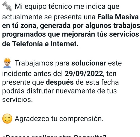 dyjimenez45's tweet photo. @MovistarCo no hay servicio de Internet en Chía desde el miércoles 28 de septiembre. Y las líneas de atención no brindan información sería de cuando se restablecerá el servicio, ya que siempre corren la fecha. Quien responde? @sicsuper @WRadioColombia https://t.co/zMwtQnC501