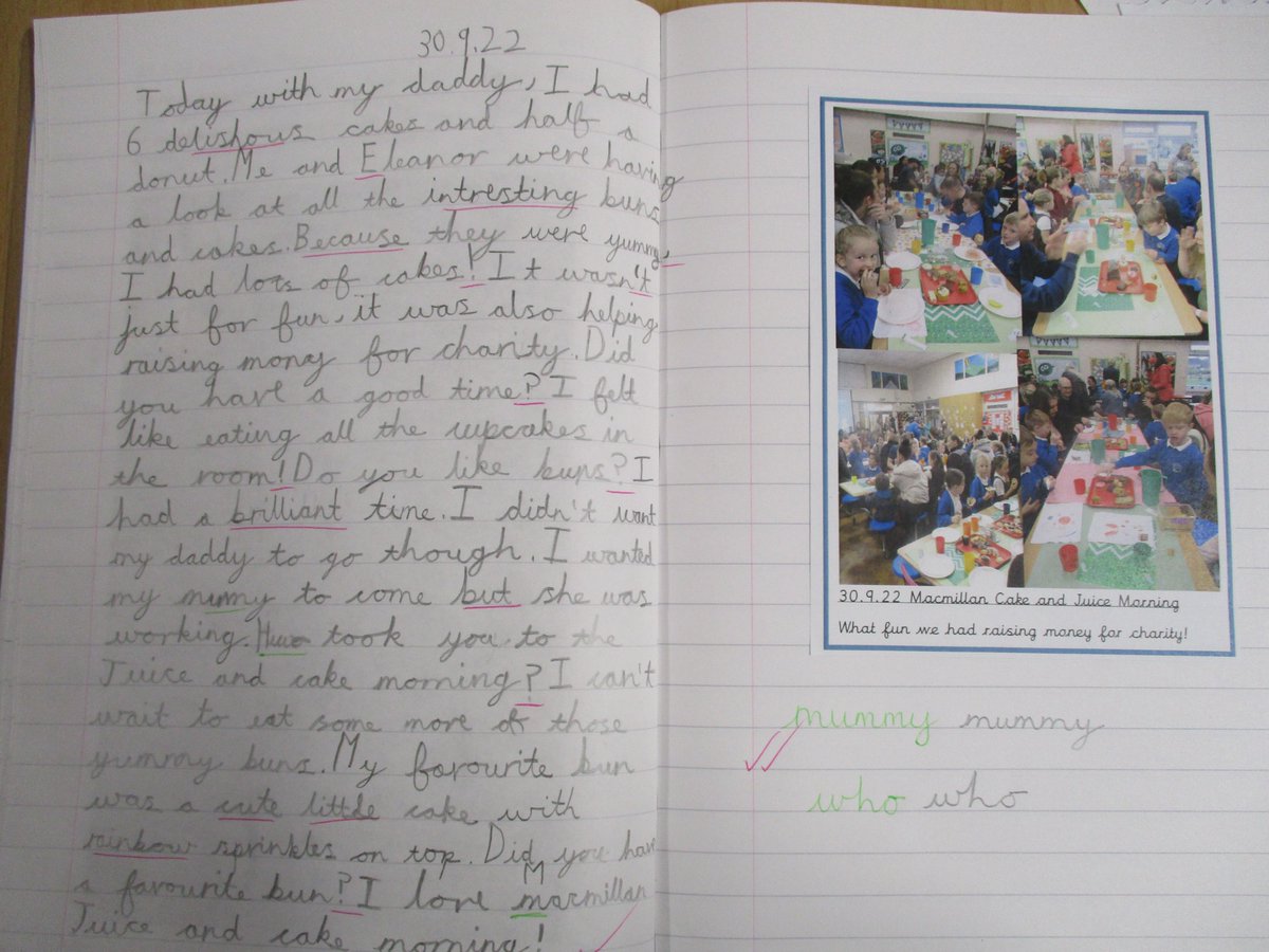 menstonprimary's tweet photo. Lucy in Year 2 has written a fantastic piece of writing about Macmillan Coffee Morning.
#primaryschoolwriting #macmillancoffeemorning #year2writing https://t.co/X1wN9CMWzi