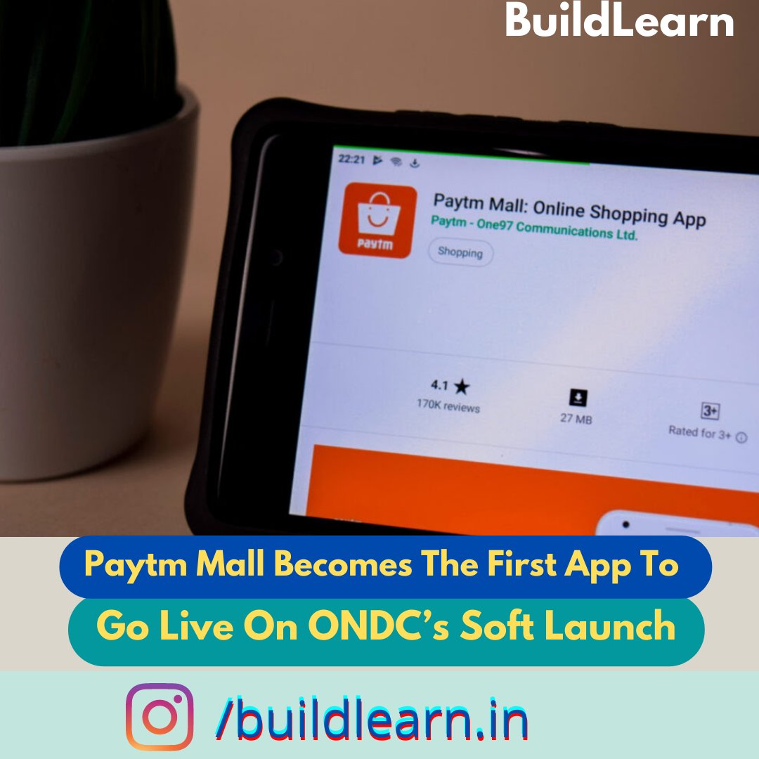 yourbuildlearn's tweet photo. Paytm E-commerce Pvt Ltd (PEPL), which is the parent entity of Paytm Mall, has gone live on the ONDC network’s beta testing launch in Bengaluru, Karnataka. With this, it became the first app to go live with the platform’s beta mode. https://t.co/zNlSDsvXyY