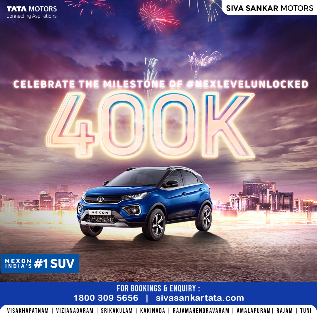 The #NexLevelUnlocked has been unlocked. Thank you Nexon Family for making 400K strong! For sales & services call us: 1800 309 5656 #sivasankarmotors #TataMotorsPassengerVehicles #TataNexon #NexonNumberOne #Nexon #TataMotorsPassengerVehicles #400K #Milestone #SUV #SUVLife