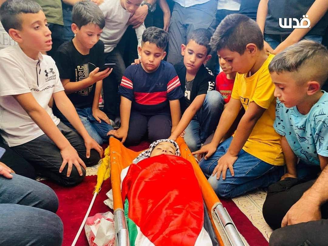 Childhood under the lsraeli occupation; friends of Rayyan Sulaiman gather around him to to grieve the loss of their classmate whose heart stopped in fear while being chased by the lsraeli occupation soldiers.