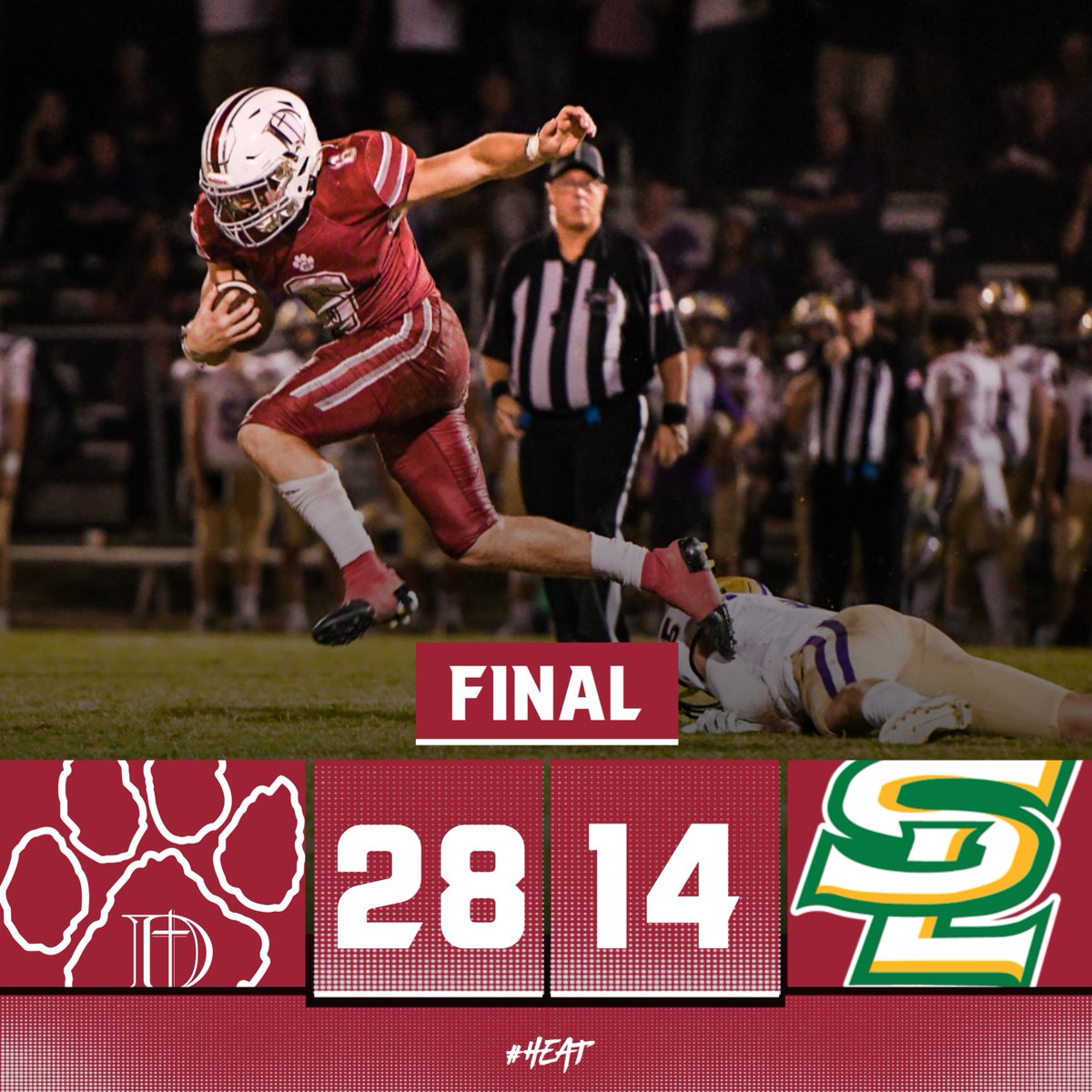 DunhamAthletics's tweet photo. HUGE WIN ON THE BLUFF 🏈

Dunham Tigers take down the Kittens at A.W. Mumford Stadium. 

Final
@DunhamAthletics - 28
Southern Lab - 14

#HEAT #TigerPride #ChooseDunham https://t.co/M1YBTbHtL7
