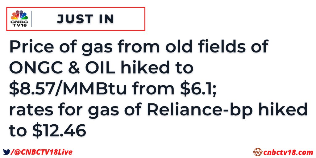 CNBC TV18 On Twitter Price Of Gas From Old Fields Of ONGC And OIL cnbc-tv18-on-twitter-price-of-gas-from-old-fields-of-ongc-and-oil