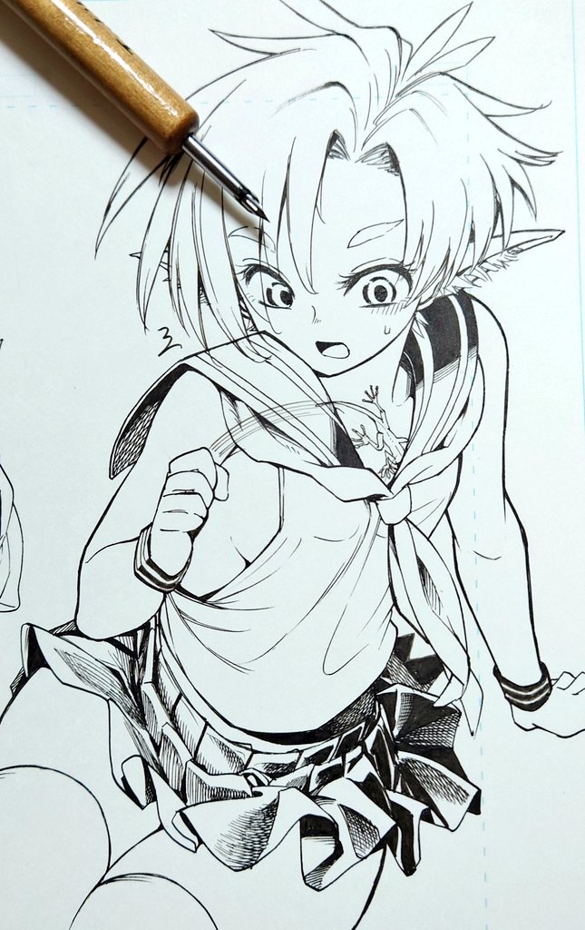 #今月描いた絵を晒そう
エルフさんばっか 