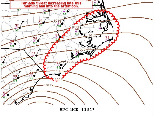 NWSSPC's tweet photo. 8:48am CDT #SPC_MD 1847 , #ncwx #scwx, https://t.co/985kKAl9w6 https://t.co/K8FsN8ZHf3