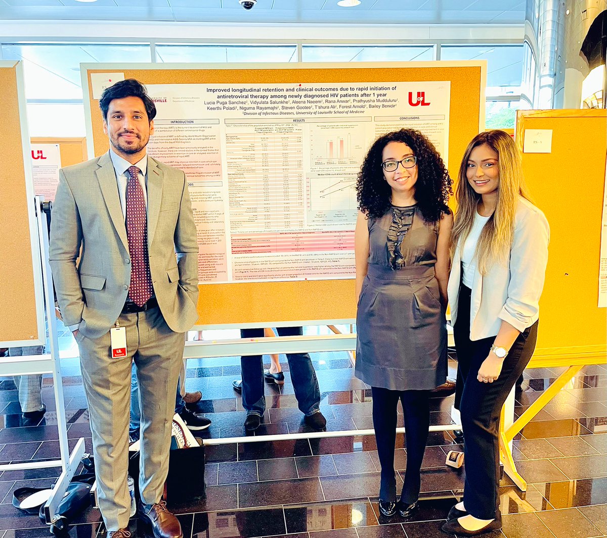 ranausman_MD's tweet photo. Not getting slow in the wait for interviews. 😊
Presented a poster at 'Research! Louisville 2022' titled "Improved longitudinal retention and clinical outcomes due to rapid initiation of antiretroviral therapy among newly diagnosed HIV patients"
#Match2023 #IMfamily #UofL https://t.co/TRP7qYs8V8
