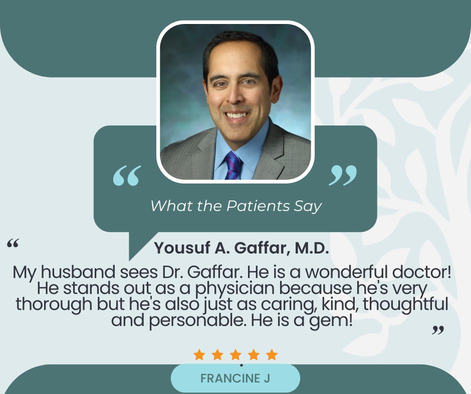 Dr. Gaffar believes in effective communication and getting to know his patients as if they are part of his own family. #cancercare 

What the patients say: google.com/search?q=ypusa…