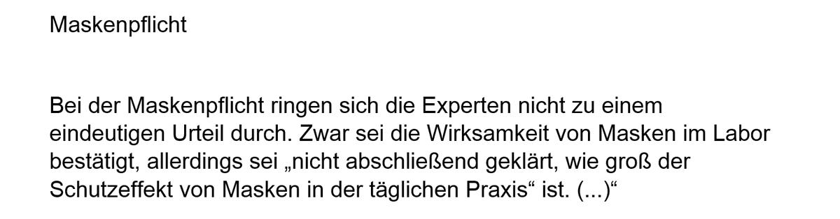 #BringBackMasks An all die Spinner, die wieder nach Maskenpflicht betteln: Habt ihr denn nicht den Evaluierungsbericht unserer geliebten Regierung gelesen? Da steht folgendes über Masken u deren Wirkung