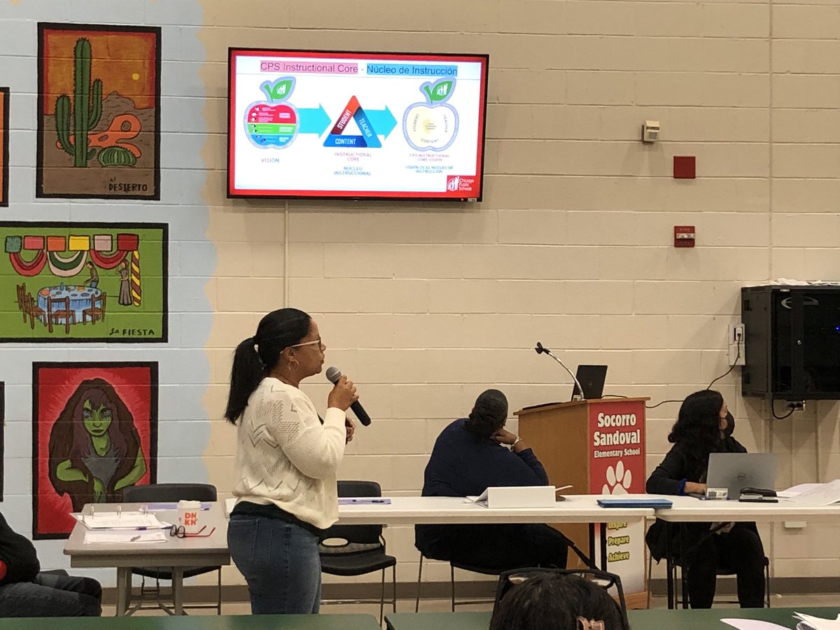 SandovalSchool's tweet photo. Our Teacher Leader presenting on the CPS Instructional Core during LSC meeting today.  Home -School partnership at its best! https://t.co/0lYexau59q