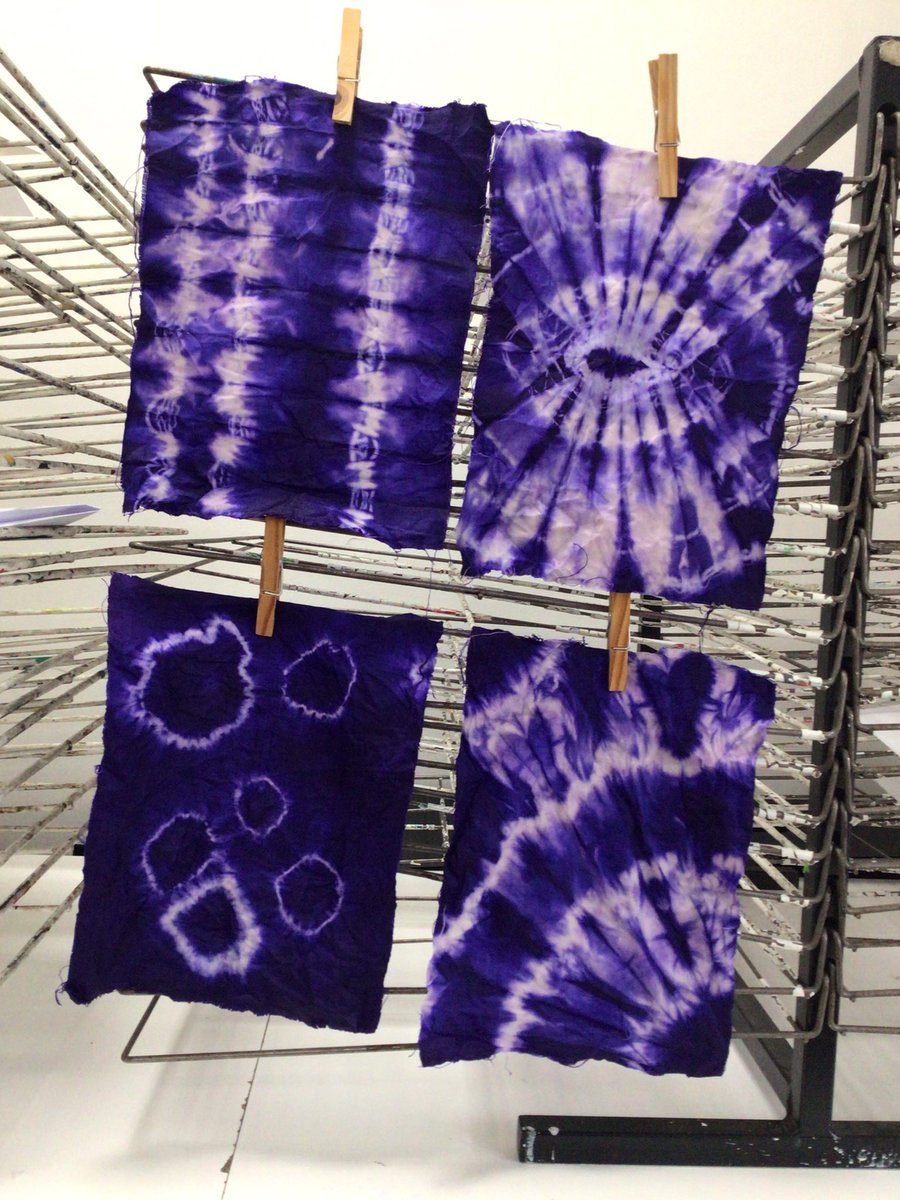 CryptArts's tweet photo. Y8 example tie dyes are out! Exciting times ahead….. #CryptArtwork #CryptTextiles #Year8 https://t.co/odTd7PH2R3