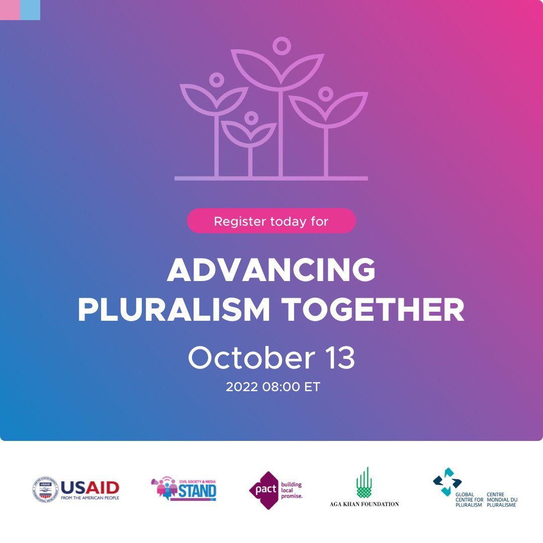 AKF_USA's tweet photo. Together with #GlobalPluralism &amp; funding from @USAID, AKF has developed a technical strategy on advancing #pluralism. Join #CSMSTAND for an Advancing Pluralism webinar! 

Learn more in our webinar with @PactWorld to hear from the experts. 

Register  https://t.co/PxlXHaEkVt https://t.co/q8EQcOPBnk