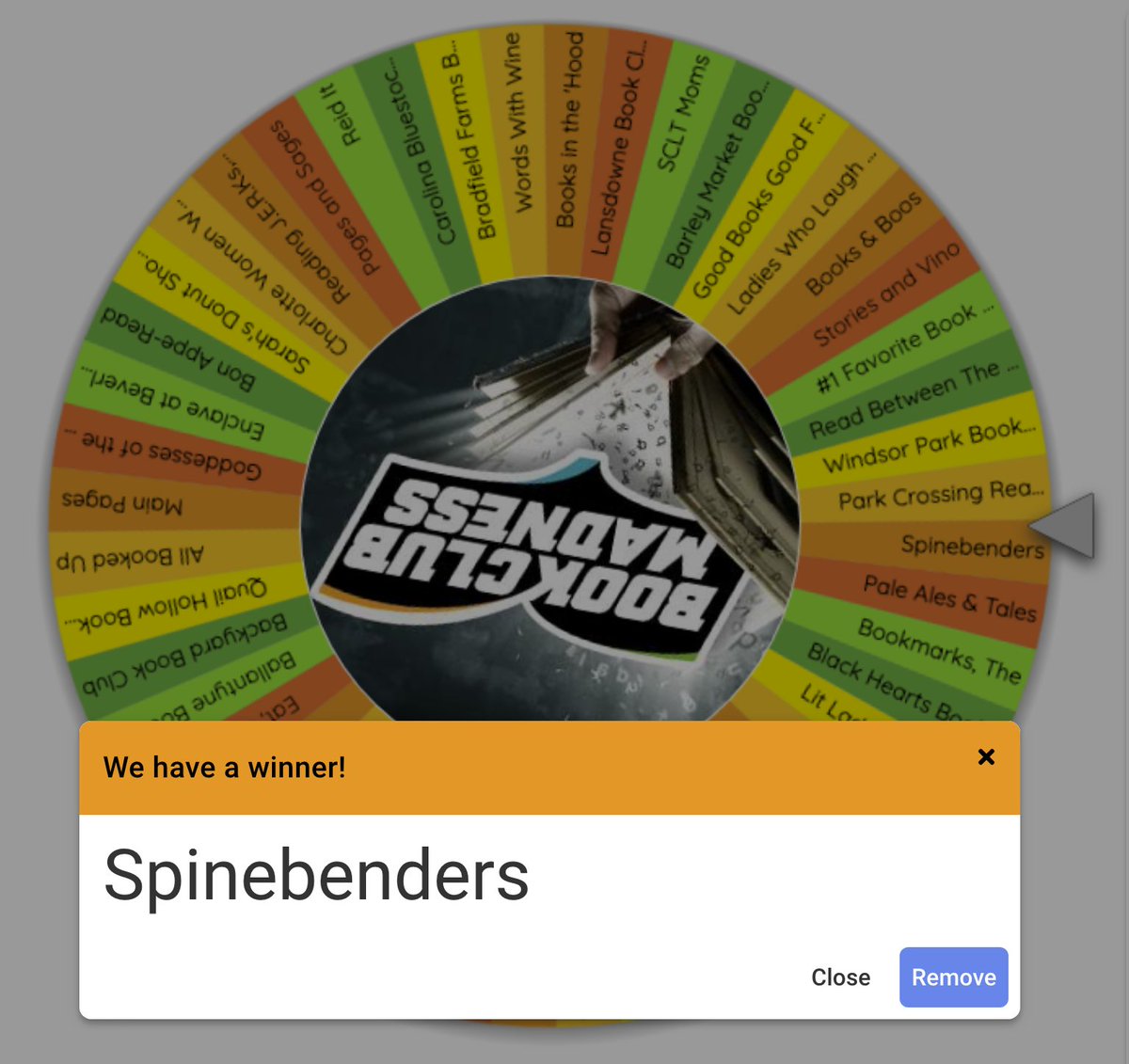 CMLibFoundation's tweet photo. Congratulations to the 49 book clubs that qualified for the drawing for the Megan Miranda Book Club Kit generously donated by Main Street Books of Davidson, NC. The winner is... Spinebenders! https://t.co/ZNVKcyTiqu