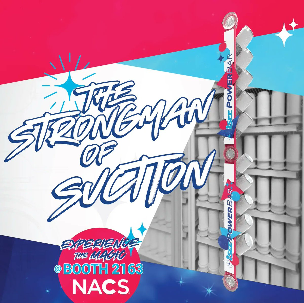 iseeinnovation's tweet photo. The Strongman of Suction: you won't believe how much the iSEE PowerBar can hold! 

Attending NACS this weekend?  Comment your booth number or stop by ours. https://t.co/1ijOFVwWba