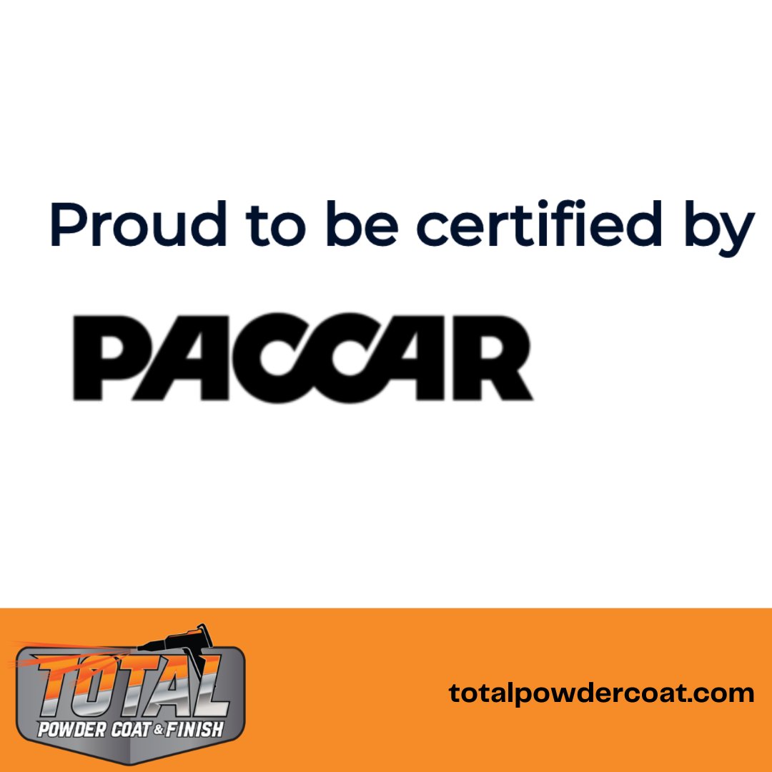 totalpowdercoat's tweet photo. We are proud to be an approved and Certified PACCAR coater for our painting and powder coating processes.
#paccar #certified #powdercoating #commercialpowdercoating https://t.co/Va8ljMxQ83
