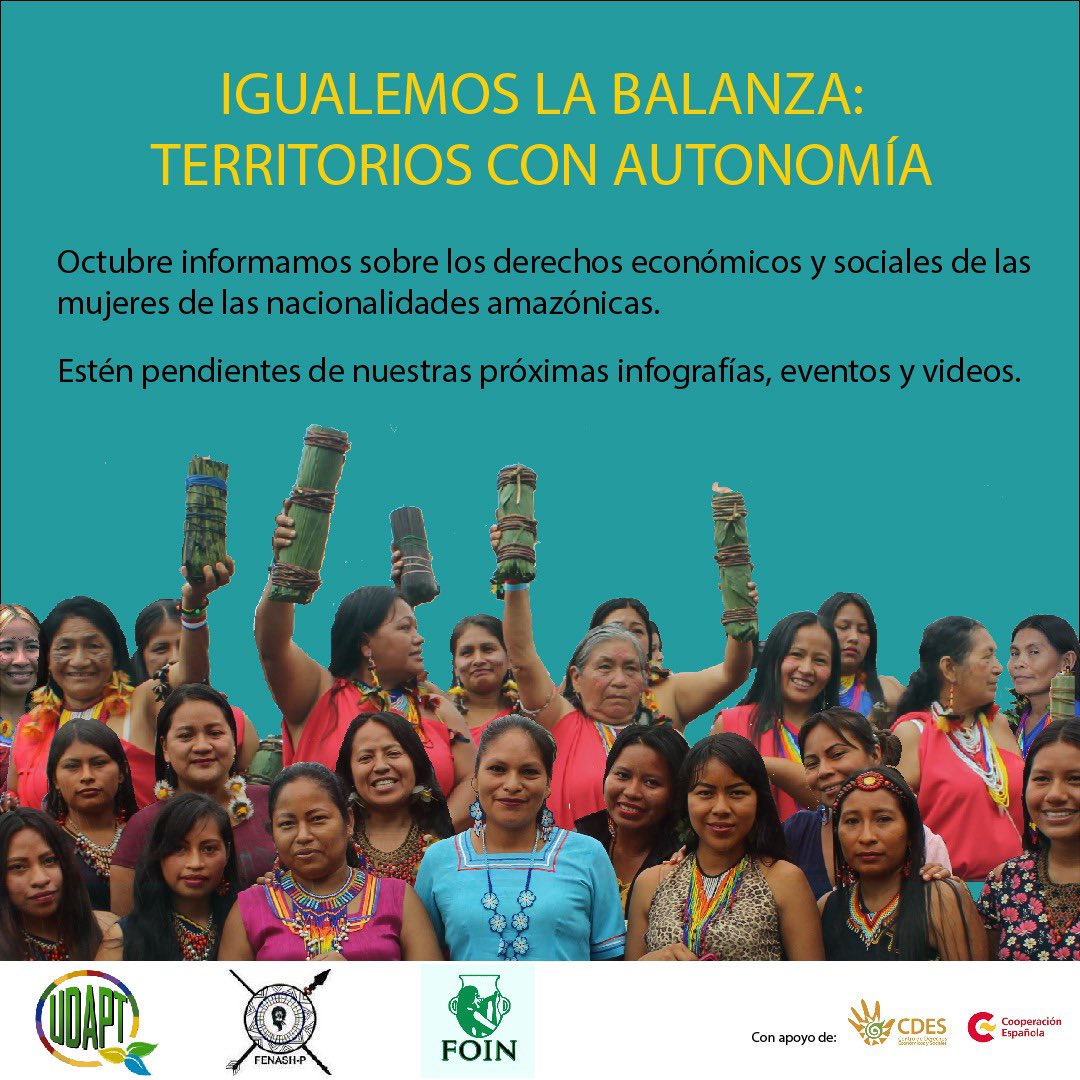 Únete a la campaña #IgualemosLaBalanza #TerritoriosConAutonomia

Promovamos los derechos económicos y sociales de las mujeres de las nacionalidades de la Amazonía ecuatoriana <a href="/cdes_derechos/">CDES</a> <a href="/AECID_es/">AECID</a> <a href="/aecidecuador/">AECID Ecuador</a>