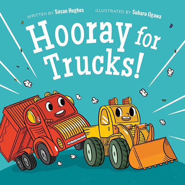 Fun fact: HOORAY FOR TRUCKS! (<a href="/childbkauthor/">Susan Hughes</a> ill. <a href="/SuharuOgawa/">Suharu Ogawa</a>) mentions 13 different types of trucks! 🚚 Any young truck lover will enjoy learning the names and spotting the vehicles across the pages. This TRUCK-tacular story (with a splash of bathtime) comes out next Tuesday!