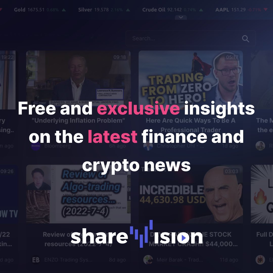 sharevisionlive's tweet image. So many creators stream on ShareVision and share their knowledge with the community. Follow us or join #ShareVision for free and profit from exclusive insights on the latest #finance and #crypto news - bit.ly/3pUDISR

#financialnews #cryptotrading #investingnews