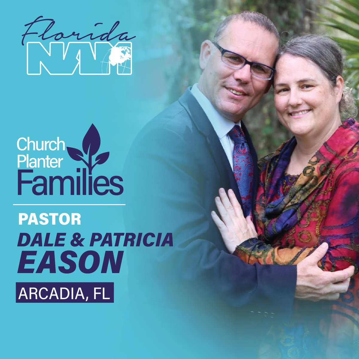 FL_NAM's tweet photo. Pastor Dale and Patricia Eason are planting a church to reach the lost in Arcadia. Florida North American Missions helps fund, train, and support church planters through your giving! Thank you for giving to reach #everycity!
#FLNAM #everycity #churchplanters #NAM https://t.co/WVeg5VJgvl