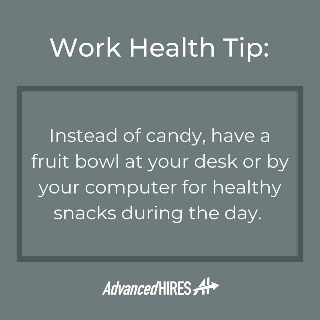 AdvancedHires's tweet photo. Replace your candy bowl with something healthier! Fruit is a healthy, sweet alternative to jellybeans or lollipops, and is the perfect thing to have near your desk or computer during the workday for a #healthysnack. 

#fridayfun #worktips #healthyoffice #fridaymotivation https://t.co/6Q1Sl3vPso
