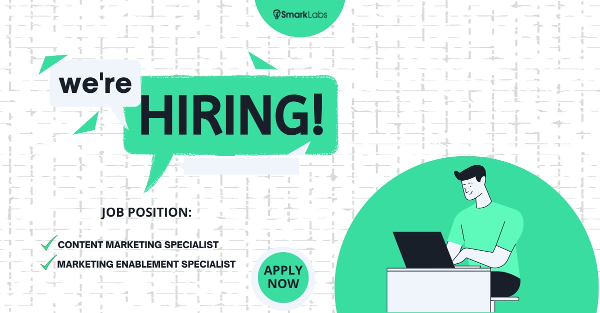 SmarkLabs's tweet photo. SmarkLabs is looking for a Content Marketing Specialist and Marketing Enablement Specialist to join our team.

Click the link below for more info
https://t.co/NpM5RSeUg9 https://t.co/OCMX5Wg2tl