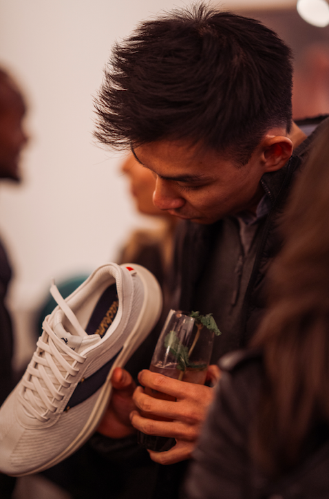 tracksmith's tweet photo. We launched our London Pop-Up and debuted the Eliot Runner last evening. Swing by 25 Chiltern Street all weekend long to shop, shake out, stamp a finisher's poster and more. https://t.co/6XEp8VHmWJ https://t.co/L2aOqYze7f