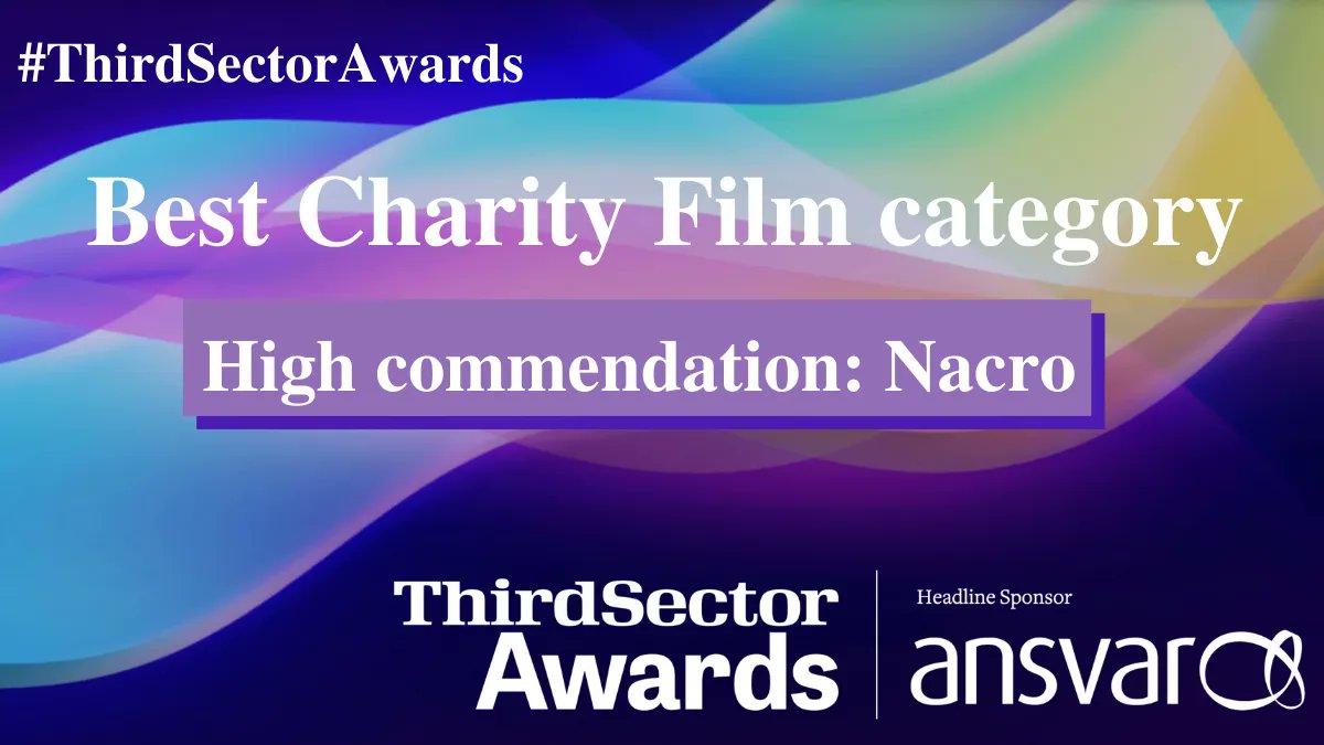 THISectorEvents's tweet photo. Congratulations to @Nacro for receiving a high commendation in the #ThirdSectorAwards Best Charity Film category

@ThirdSector https://t.co/rv4f6bLsEb