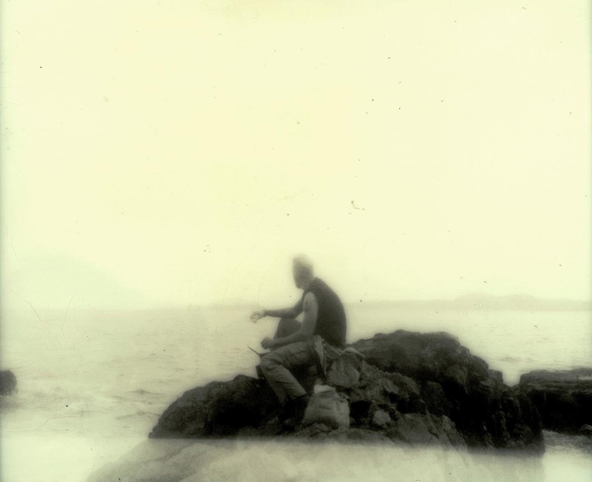 Sa Riera Cloudy Sea plein air - 4x5 inches from the July painting trip to Costa Brava with <a href="/diazalama/">Diaz Alamà</a> <a href="/BernatBarris/">Bernat Barris</a> and <a href="/twisted_matter/">?</a> and a polaroid from the cigarbox camera.