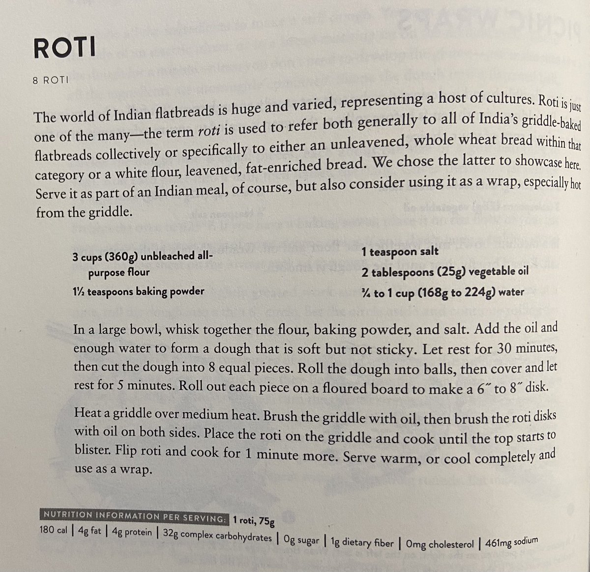 wouldbscientist's tweet photo. @kingarthurflour This is the strangest (to put it mildly) Roti recipe. All purpose flour? Baking Powder? Roti/Chapati is almost always made with atta (whole wheat flour), &amp; you definitely don’t need BP to puff it up. https://t.co/knIfQDpPBH